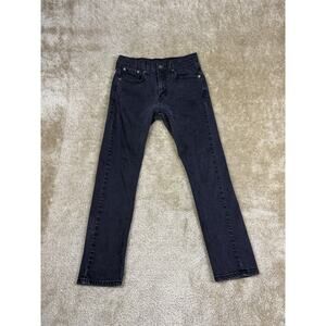 Levi’s 502 Slim Straight Jeans Tag 28x30 ACTUAL 29x27.5 Black Gray Grunge B158